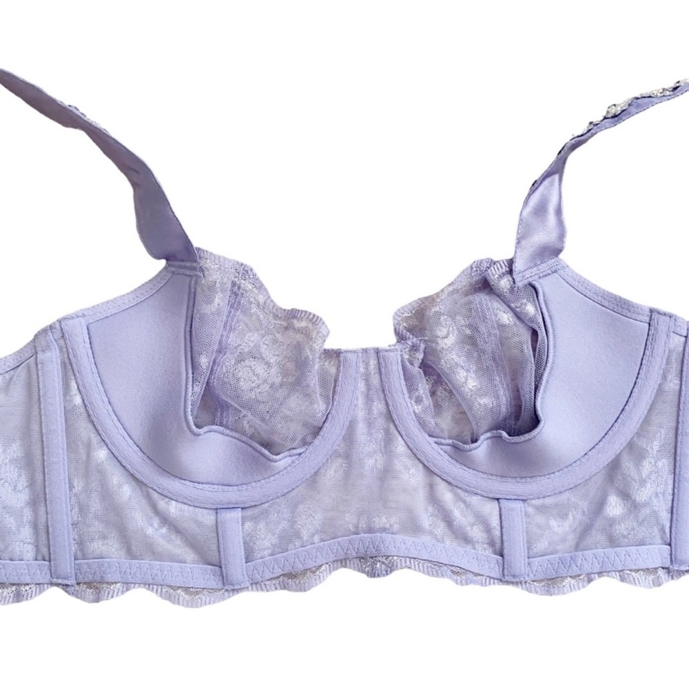 Dream Angels Victoria's Secret The Fabulous Lilac Silver Embellished Bra - Picture 2 of 13